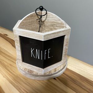Rae Dunn silverware spin caddy